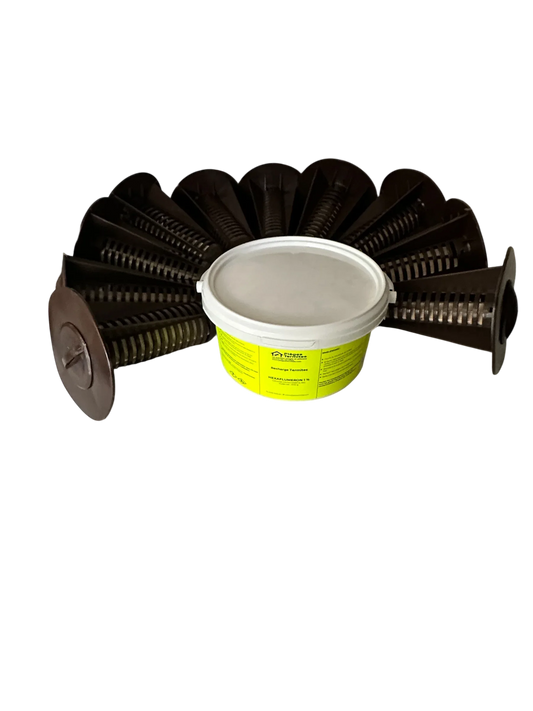 20 Pièges de Détection Surveillance Termites + 1500grs de pâte Hexaflumeron - Pièges Termites