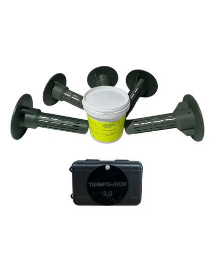 Kit Complet Sol & Mur : 10 Pièges Termite-Ator + Pâte Curative 750 g + Boîtier Mural 2.0 - Pièges Termites